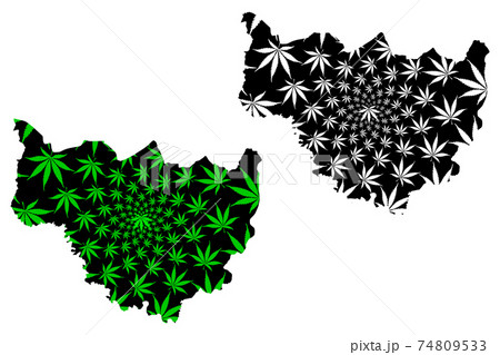 Cascades Region (Regions of Burkina Faso, Burkina Faso) map is designed cannabis leaf green and black, Cascades map made of marijuana (marihuana,THC) foliage.... Cascades Region (Regions of Burkina Faso, Burkina Faso) map is designed cannabis leaf green and black, Cascades map made of marijuana (marihuana,THC) foliage.... 74809533
