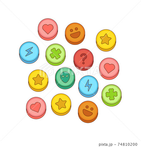 Colorful ecstasy pillls vector illustration isolated. 74810200