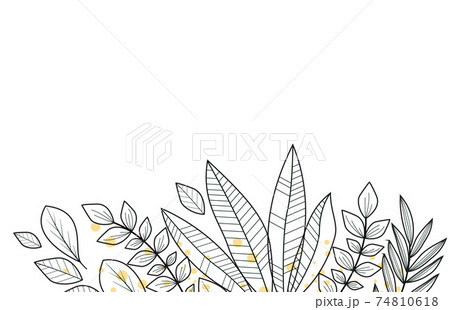 Floral decoration with leaves 74810618