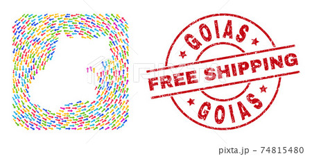 Free Shipping Watermark Seal and Goias State Map Moving Hole Mosaic 74815480