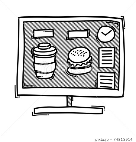 Food website doodle vector icon. Drawing sketch illustration hand drawn line eps10 Food website doodle vector icon. Drawing sketch illustration hand drawn line eps10 74815914