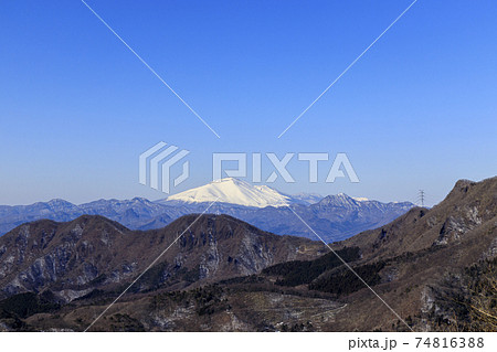 榛名山 榛名湖 榛名山 淺間山 冬季風光 照片素材 圖片 圖庫