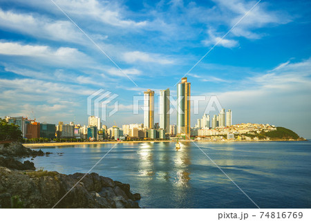 skyline of Haeundae District in Busan, South Korea 74816769