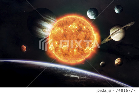 Earth, Mars, and others. Science fiction space wallpaper, incredibly beautiful planets of solar system. Elements of this image furnished by NASA Earth, Mars, and others. Science fiction space wallpaper, incredibly beautiful planets of solar system. Elements of this image furnished by NASA 74816777