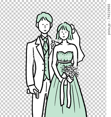 新郎新婦のイラストのイラスト素材 新郎新婦のイラストのイラスト素材