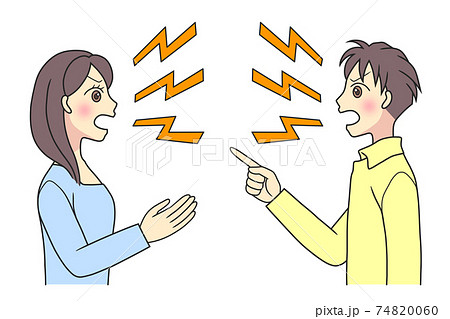 口論する若い男女 74820060