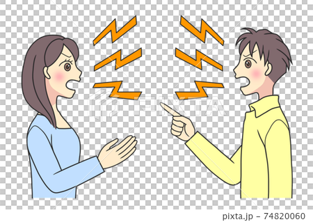 口論する若い男女 74820060