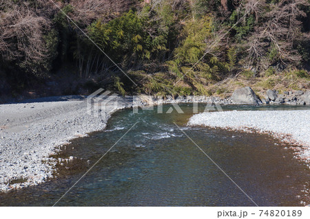 釜の淵公園付近の多摩川（東京都青梅市） 74820189