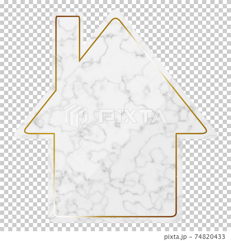 House frame white & gold marble 74820433