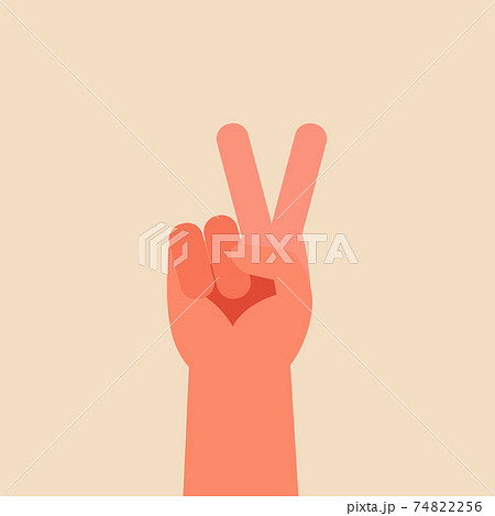 Victory hand sign illustration 74822256