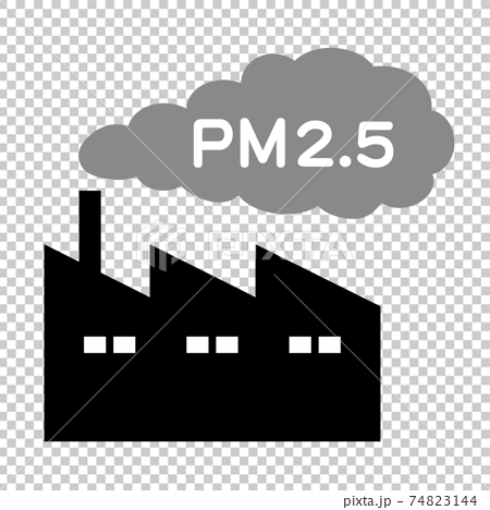 Pm2 5による大気汚染のイメージイラスト 工場と排煙 のイラスト素材