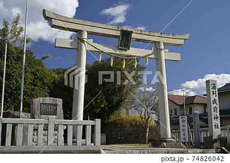 酒列磯前神社の鳥居と社号標 74826042