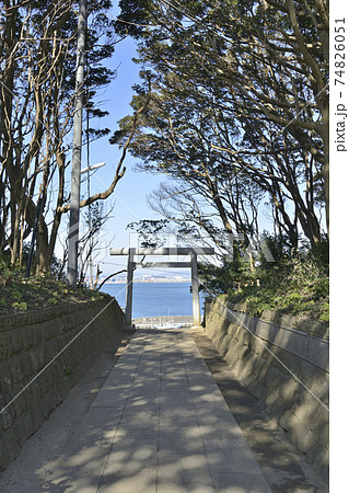 酒列磯前神社の海が見える鳥居 酒列磯前神社の海が見える鳥居 74826051