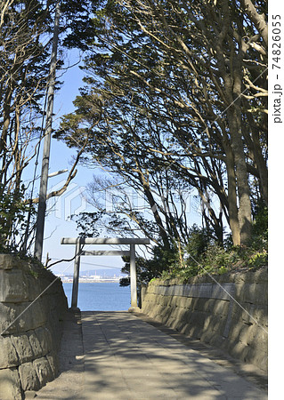 酒列磯前神社の海が見える鳥居 酒列磯前神社の海が見える鳥居 74826055