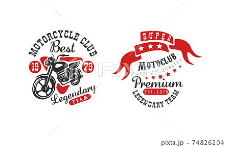Motorcycle Club Best Legendary Team Retro Logo Templates Set, Super Motoclub Vintage Badges Vector Illustration Motorcycle Club Best Legendary Team Retro Logo Templates Set, Super Motoclub Vintage Badges Vector Illustration 74826204