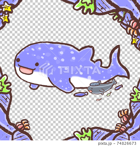 R More fairy tale aquarium  Wallpaper Whale  Stock Illustration  74826673  PIXTA