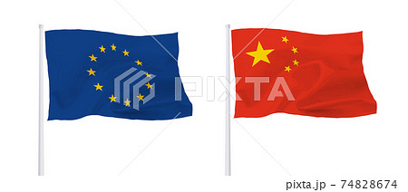 EUと中国の旗 74828674