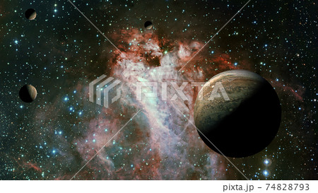 The Jupiter from space. Elements furnished by NASA. 74828793