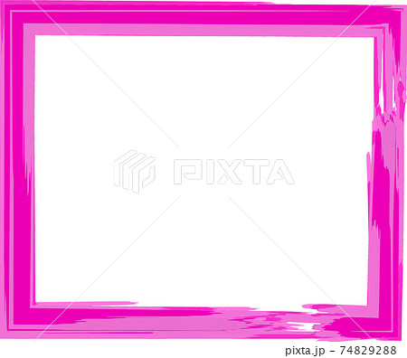 水彩で描いたシンプルな四角のフレーム素材 ピンク のイラスト素材 7492