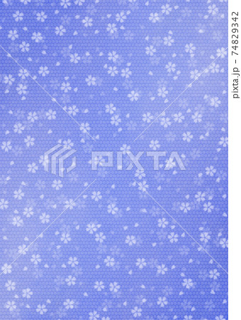 和柄背景イラスト 和紙に絞染と桜パターン柄 青系 他色ありのイラスト素材 和柄背景イラスト 和紙に絞染と桜パターン柄 青系 他色ありのイラスト素材
