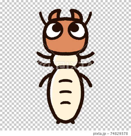 かわいいシロアリのキャラクターのイラスト素材