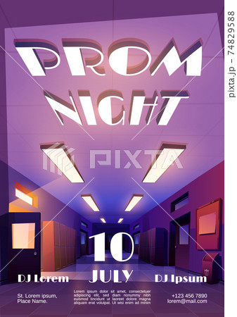 Prom night cartoon poster to graduation party Prom night cartoon poster to graduation party 74829588