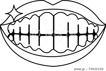 虫歯予防 輝く歯のイラスト素材
