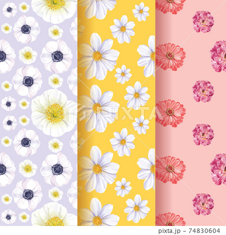 pattern seamless with spring bright concept design watercolor illustration 74830604