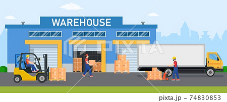 Warehouse industry with storage buildings Warehouse industry with storage buildings 74830853