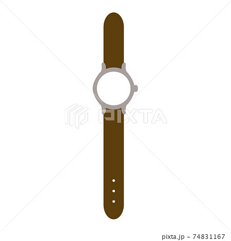 茶色のかわいい腕時計のイラスト素材