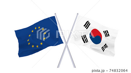 EUと韓国の旗