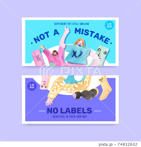 Twitter template with world down syndrome day concept design for social media and community watercolor illustration Twitter template with world down syndrome day concept design for social media and community watercolor illustration 74832632