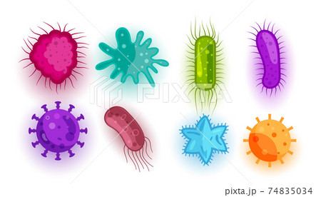 set of different virus and bacteria shapes 74835034