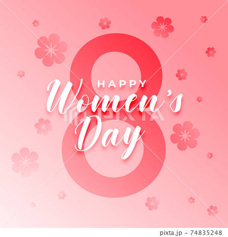 march 8th women's day flower wishes card design 74835248