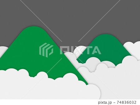 紙が重なった雲と空と山の夜景 74836032