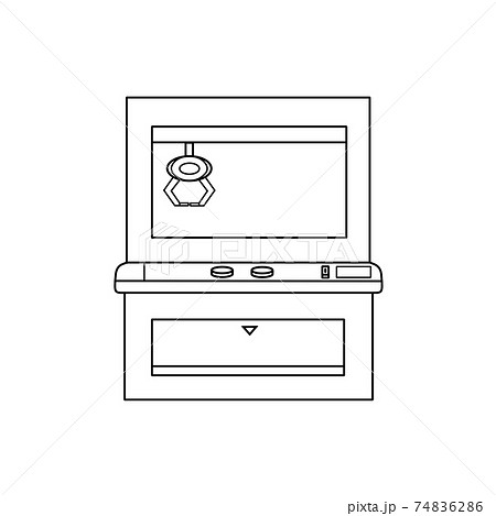 クレーンゲーム機 線画 のイラスト素材