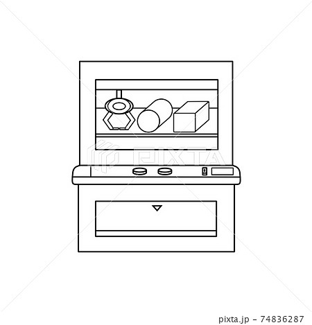 クレーンゲーム機 線画 のイラスト素材