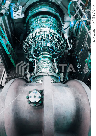The turbine body with a turbocharger and a fuel supply system to the combustion chamber of the power plant. The turbine body with a turbocharger and a fuel supply system to the combustion chamber of the power plant. 74837047