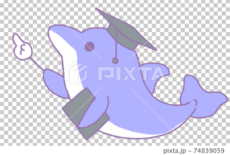 Dolphin pointing upward (blue) 74839059
