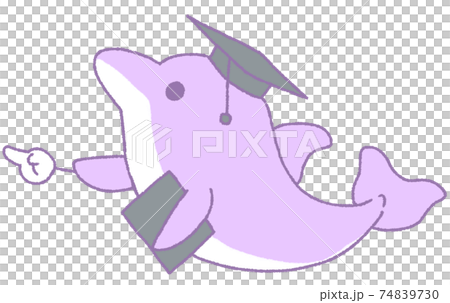 Dolphin pointing in the horizontal direction (purple) 74839730
