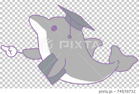 Dolphin pointing in the horizontal direction (gray) 74839732