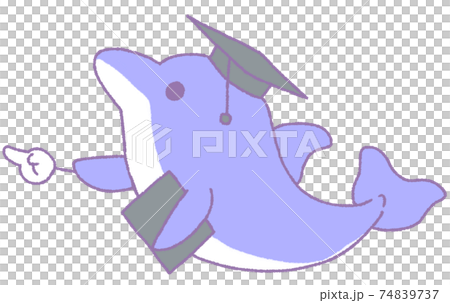 Dolphin pointing in the horizontal direction (blue) 74839737