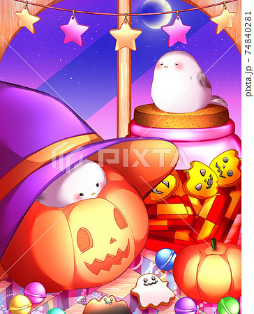 ハロウィーンとシマエナガ ハロウィーンとシマエナガ 74840281