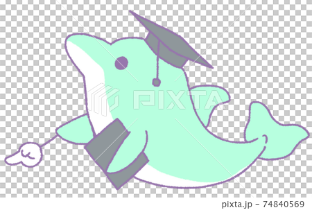 Dolphin pointing downward (light blue) 74840569
