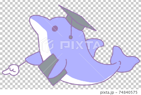 Dolphin pointing downwards (blue) 74840575
