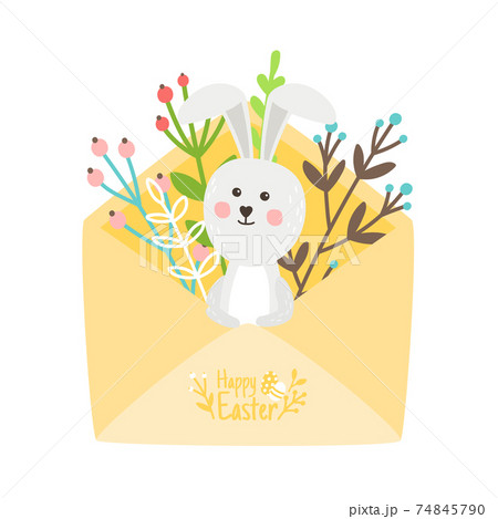 Happy Easter card with rabbit 74845790