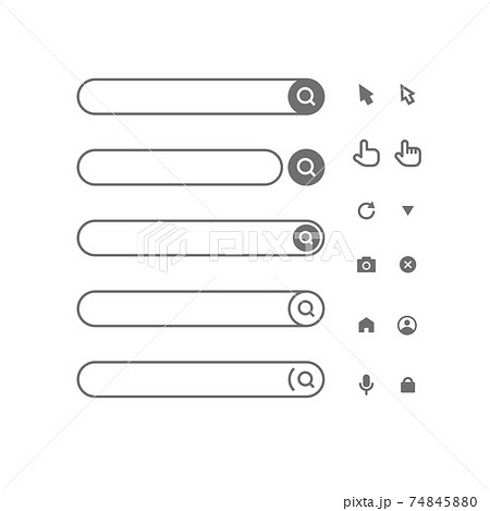 いろいろな検索フォームと検索用アイコンの素材 74845880