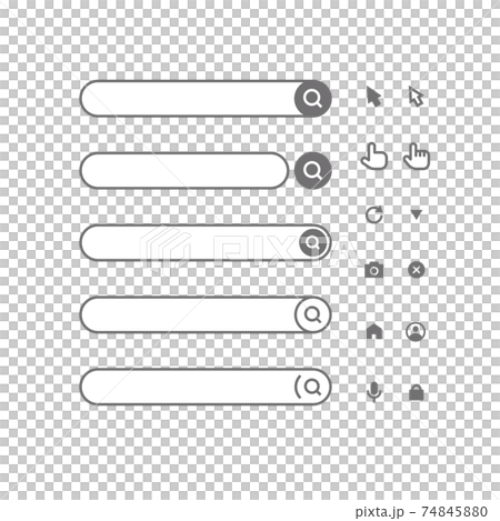 各種搜索表單和搜索圖標的材料 74845880