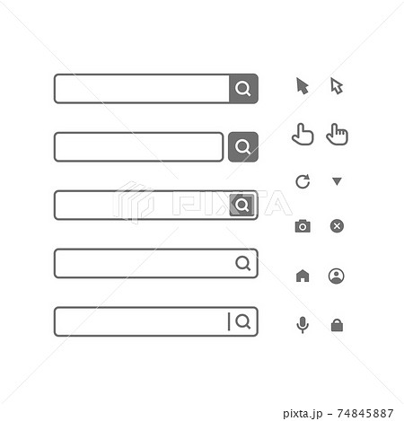 いろいろな検索窓と検索用アイコンの素材のイラスト素材