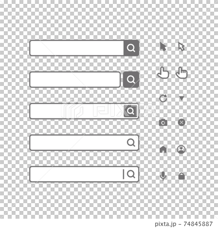 いろいろな検索窓と検索用アイコンの素材 74845887
